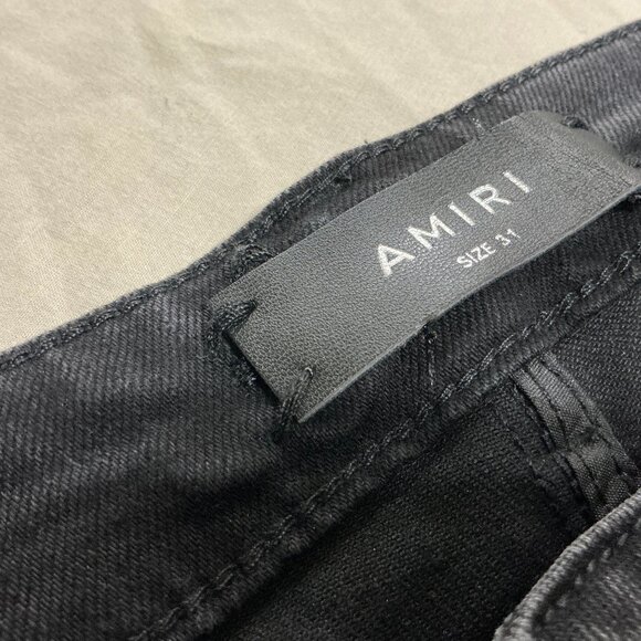 Black distressed Amiri animal skin jeans - Picture 9 of 9